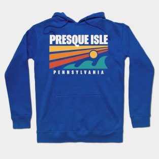 Presque Isle Erie Pa Waves Retro Vintage Hoodie